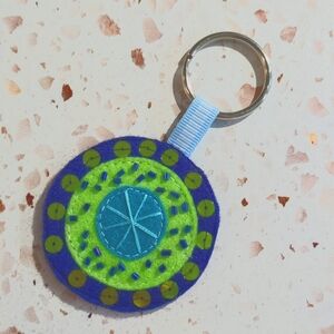 Kindness Matters Key Fob Handcrafted Felt Applique Sequin Bead Embroidery |New#9